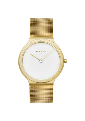 OBAKU Note Lille crystal-embellished 34mm watch - White