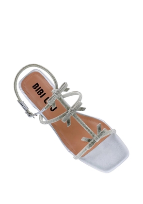 Bibi Lou Poline crystal-embellished bow sandals - Silver