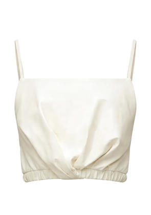 3.1 Phillip Lim twist-front leather cropped top - Neutrals