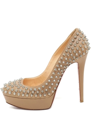 Christian Louboutin Pre-Owned Bianca spike-stud leather pumps - Neutrals
