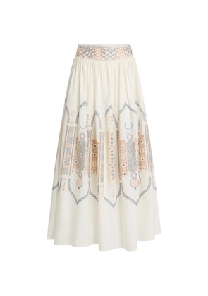 Emporio Sirenuse embroidered maxi skirt - Neutrals