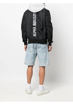 Alpha Industries logo print bomber jacket - Black