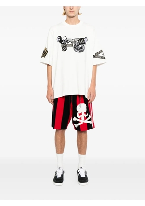 Mastermind Japan patch-detail round neck T-shirt - White