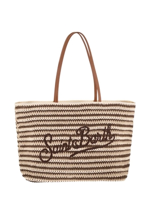 MC2 Saint Barth striped embroidered tote bag - Neutrals