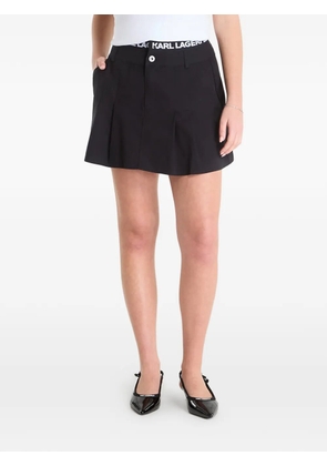 Karl Lagerfeld Jeans logo-waistband pleated skirt - Black