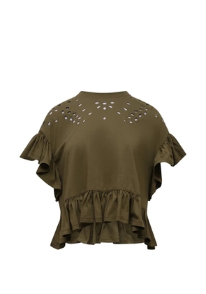 Ulla Johnson Mariana eyelet-embroidered peplum top - Green