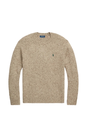 Polo Ralph Lauren logo-embroidered flecked sweater - Neutrals