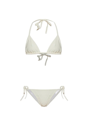 Balmain monogram-pattern bikini - White