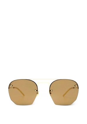 Saint Laurent geometric-frame sunglasses - Gold