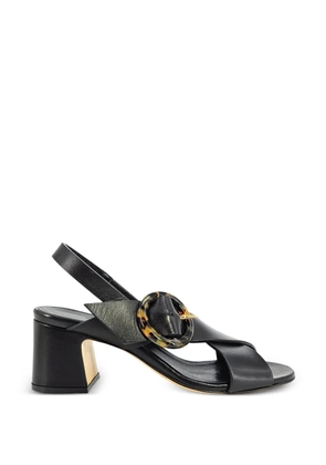 Madison.Maison buckle-detail slingback leather heeled sandals - Black