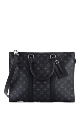 Louis Vuitton Pre-Owned Sac Plat Zipper Monogram Eclipse Canvas Horizontal tote bag - Black