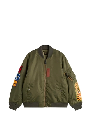 A BATHING APE® MA-1 graphic-appliqué bomber jacket - Green