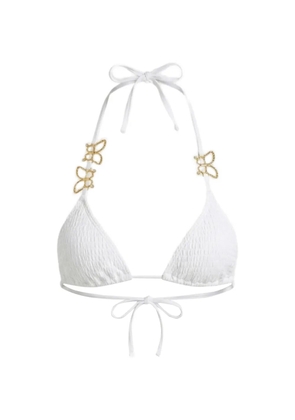 Beach Bunny NY butterfly-appliqué triangle bikini top - White