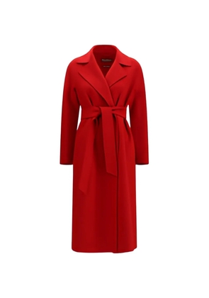 Max Mara self-tie notched wool coat - Red