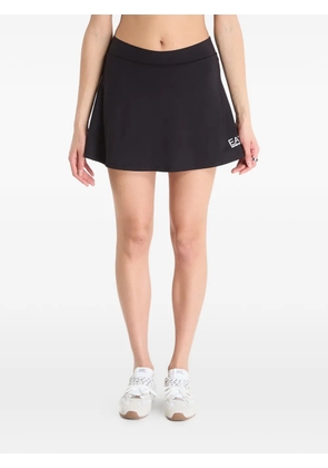 Ea7 Emporio Armani logo-print flared mini skirt - Black