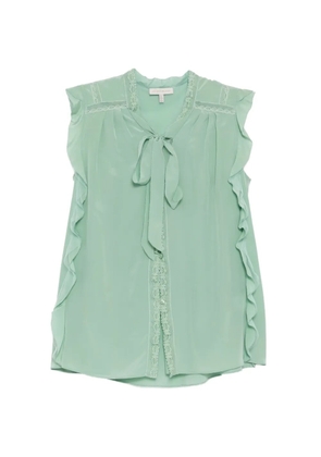 SHIATZY CHEN lace chiffon halter top - Green