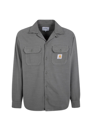 Carhartt WIP Kelsey garment-dyed logo-patch shirt - Grey