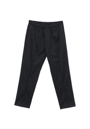 Paolo Pecora elasticated-waistband pressed-crease trousers - Black