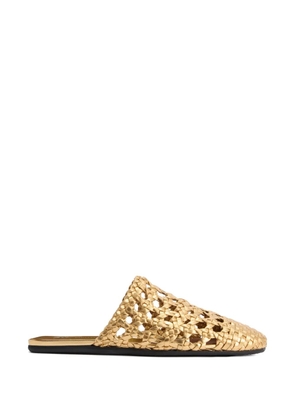 Giuseppe Zanotti woven cage slippers - Gold