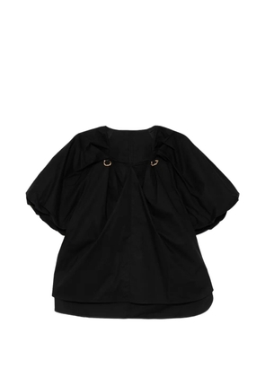 JNBY metal-pleated V-neck blouse - Black