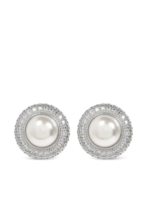 Self-Portrait crystal-embellished stud earrings - Silver