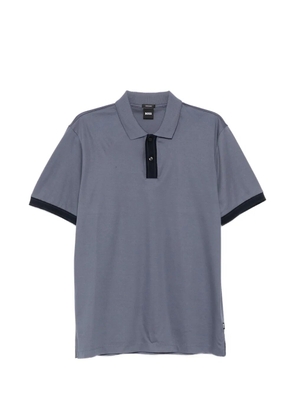 BOSS striped-trim polo shirt - Blue