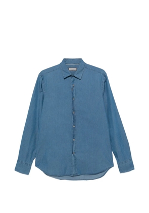 Canali stone-wash denim shirt - Blue