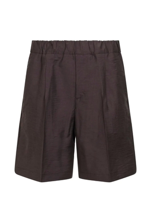 Costumein pleated virgin wool shorts - Brown