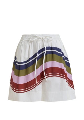 Essentiel Antwerp stripe-print drawstring shorts - White