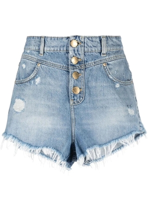 PINKO distressed frayed shorts - Blue