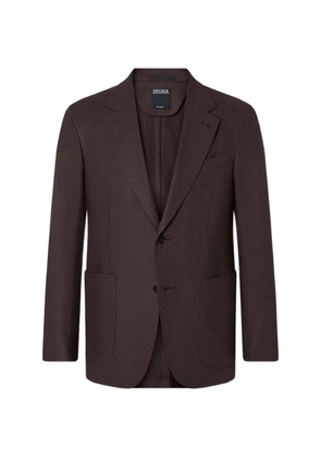 Zegna single-breasted notch-lapel jacket - Brown