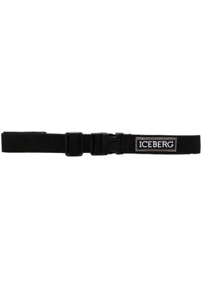 Iceberg logo-patch keychain - Black