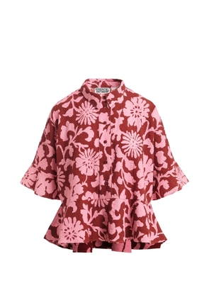 Essentiel Antwerp floral-print peplum-hem blouse - Brown