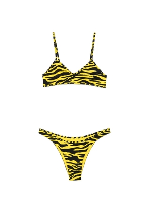 The Attico tiger-print bikini - Yellow