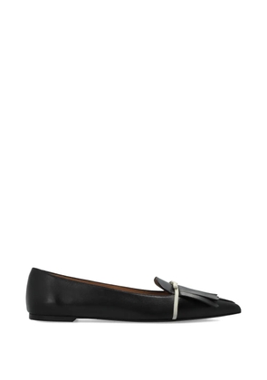 Ferragamo fringed pointed-toe ballet flats - Black