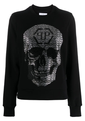 Philipp Plein 3D Skull-embellished cotton sweatshirt - Black