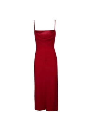 Max Mara cowl-neck spaghetti-strap midi dress - Red