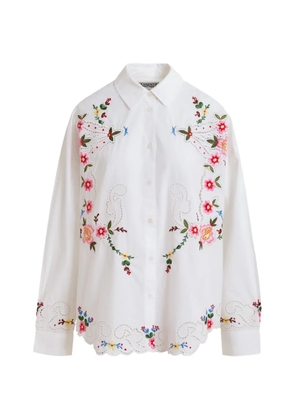 Essentiel Antwerp Jayme floral-embroidered cutwork-detail shirt - White