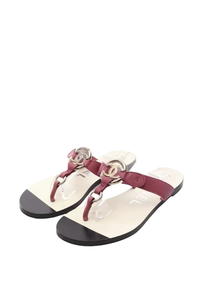 CHANEL Pre-Owned 1986-1988 interlocking-CC flat sandals - Pink