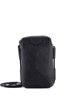 Louis Vuitton Pre-Owned Lace Up Pouch Monogram Shadow Leather crossbody bag - Black