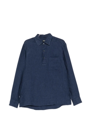 Zegna button-up chest-pocket polo shirt - Blue
