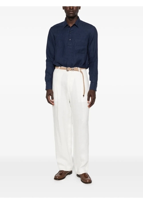 Zegna button-up chest-pocket polo shirt - Blue