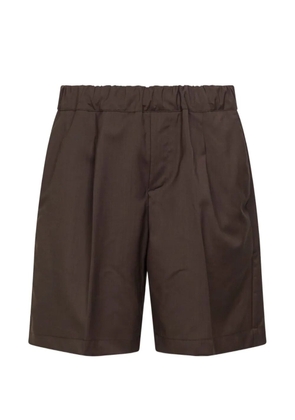 Costumein pleated virgin wool shorts - Brown