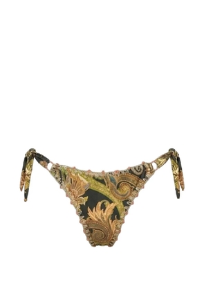 Del Maar Akal paisley-print crochet-trim bikini bottoms - Green