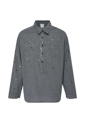visvim paint-splatter chambray shirt - Grey