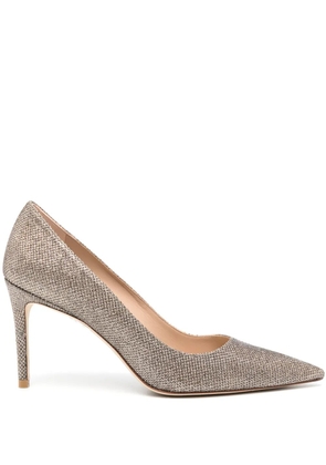 Stuart Weitzman Stuart 85mm glitter pumps - Gold