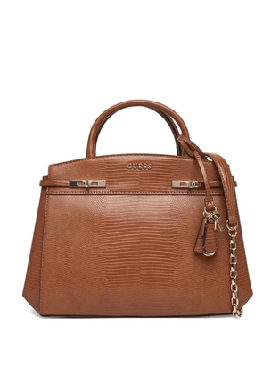 GUESS USA reptile-effect top-handle tote bag - Brown