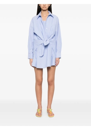 Manuel Ritz crystal-embellished tie-waist mini dress - Blue
