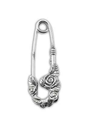 Emanuele Bicocchi small rose-detail safety-pin earrings - Silver