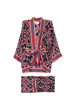 Gucci Pre-Owned silk printed Kimono trousers Set - Black